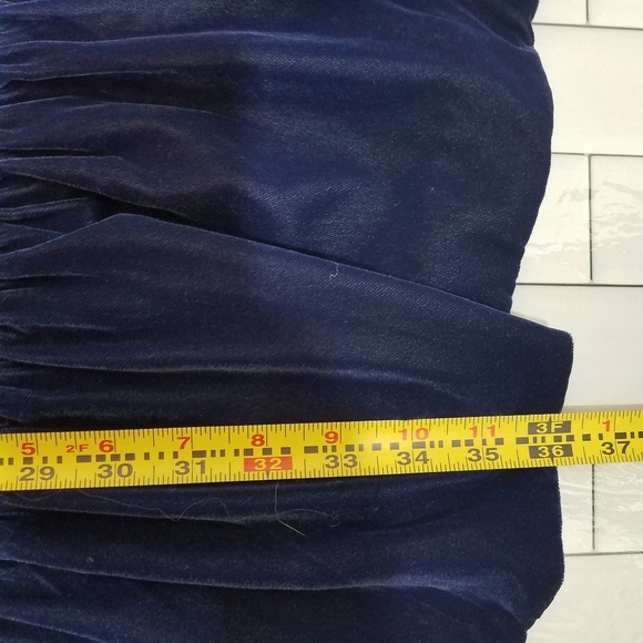 J Crew Blue Ruffle Hem Velvet Dress 10 - Picture 6 of 13